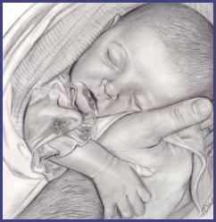 Babies can get so hysterically cute. And messy. The good this is, they will not remain so forever. Drawing from www.pencil-portrait-drawing-artist.com